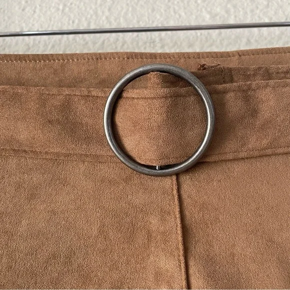 70s Vibe Hollister Ultra High Rise Faux Suede Mini Skirt Women’s S Brown Belted - Picture 4 of 11